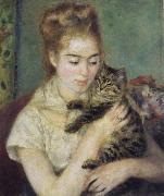 Pierre Renoir Woman with a Cat oil painting on canvas